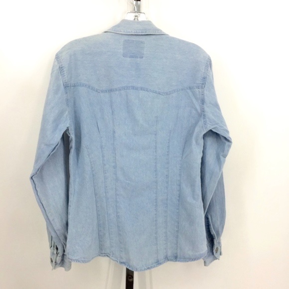 Teez ME Vintage Women's Long Sleeve Denim Shirt - Picture 5 of 8